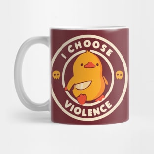 I choose Violence Funny Duck-Yellow Mug